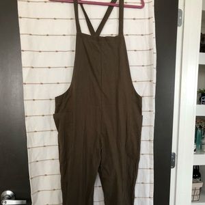 Olive green overall jumpsuit